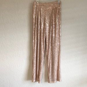 Gold sequin dress pants